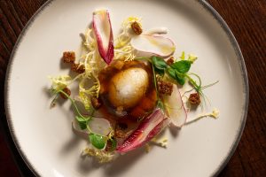 Jugged Hare Pheasant egg and pancetta aspic